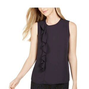 Calvin Klein Elegant Black Sleeveless Blouse